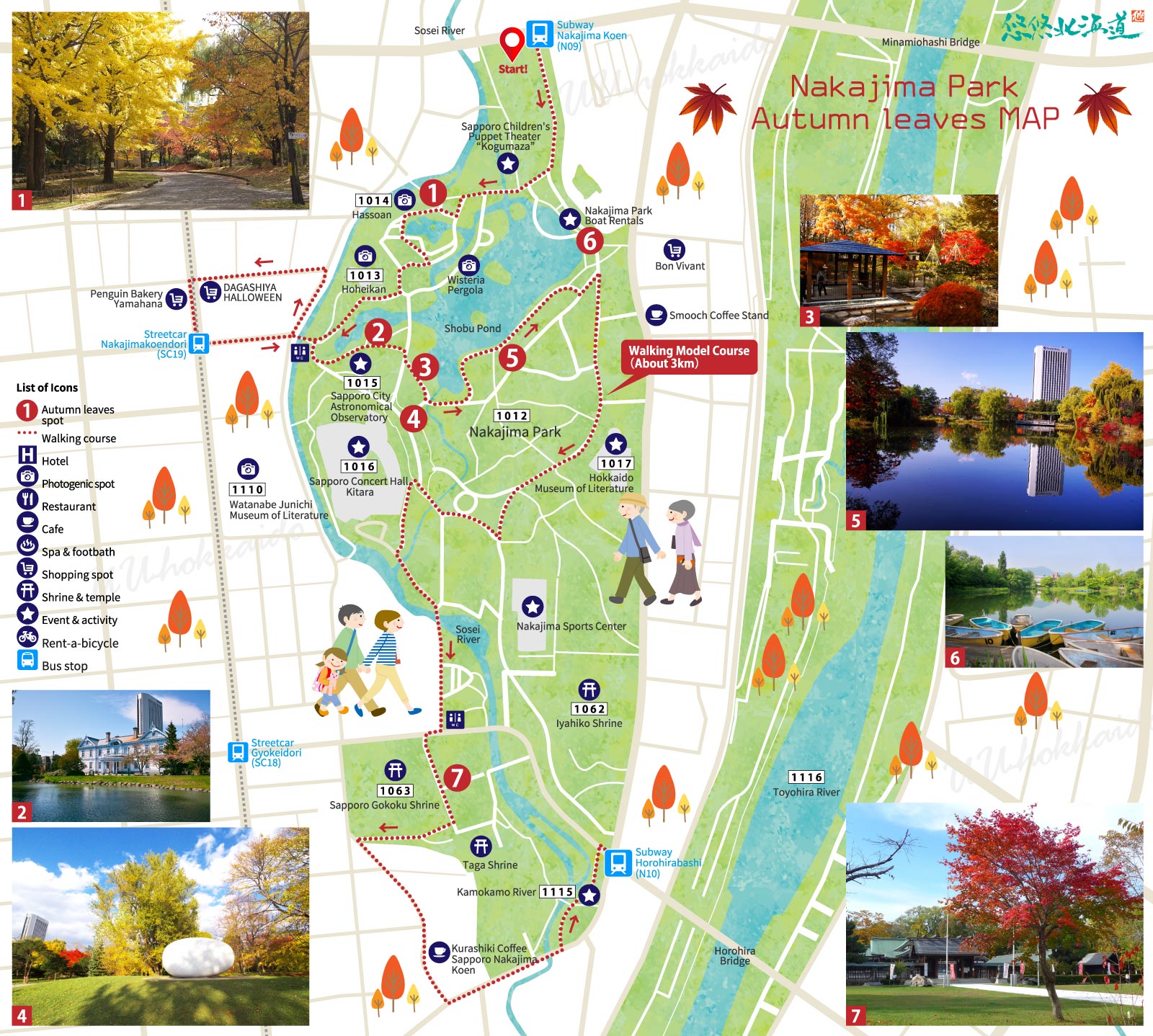 Nakajima Park walking map