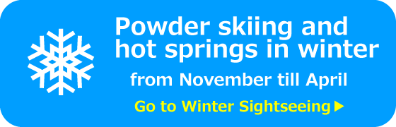Powder skiing and hot springs in winter from November till April Go to Winter Sightseeing